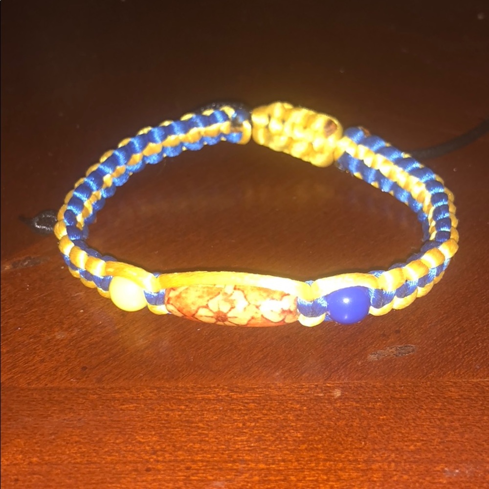 Hand braided adjustable bracelet